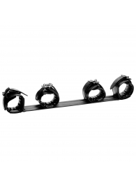 Черная распорка с манжетами для рук и ног Deluxe Rigid Spreader Bar - XR Brands - купить с доставкой в Новочеркасске