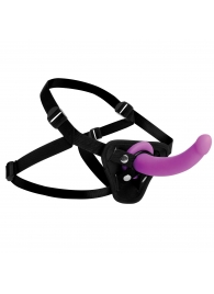 Лиловый поясной страпон Navigator Silicone G-Spot Dildo with Harness - 17,8 см. - XR Brands - купить с доставкой в Новочеркасске