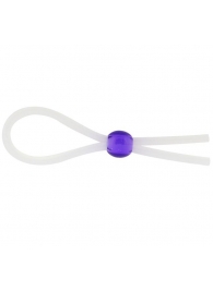 Прозрачное лассо с фиолетовой бусиной SILICONE COCK RING WITH BEAD LAVENDER - NMC - в Новочеркасске купить с доставкой