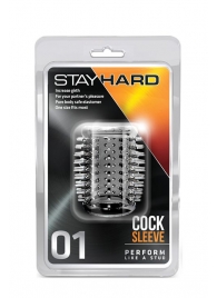 Прозрачная насадка с шипами STAY HARD COCK SLEEVE 01 CLEAR - Blush Novelties - в Новочеркасске купить с доставкой