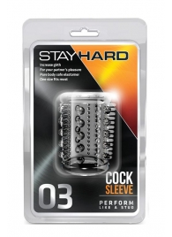 Прозрачная насадка с шипами и шишечками STAY HARD COCK SLEEVE 03 CLEAR - Blush Novelties - в Новочеркасске купить с доставкой