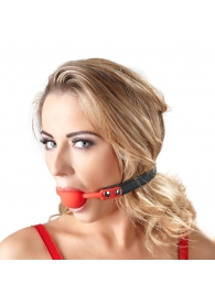 Силиконовый кляп-шар на чёрных ремешках Red Gag silicone - Orion - купить с доставкой в Новочеркасске