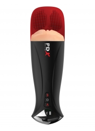 Телесный мастурбатор-вагина в черной колбе с вибрацией Fuck-O-Matic Pro XL - Pipedream - в Новочеркасске купить с доставкой
