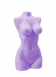 Фиолетовая интерьерная свеча в форме женского торса - 850 гр. - Pecado - купить с доставкой в Новочеркасске