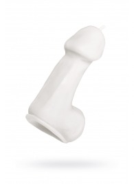Белая свеча в форме пениса - 47 гр. - Pecado - купить с доставкой в Новочеркасске