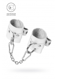 Белые мягкие кожаные наручники с люверсами - Pecado - купить с доставкой в Новочеркасске