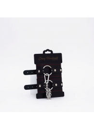 Черно-красные кожаные оковы - Crazy Handmade - купить с доставкой в Новочеркасске