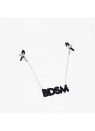 Зажимы на соски с кожаной подвеской BDSM - Crazy Handmade - купить с доставкой в Новочеркасске