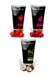 Набор из 3 съедобных лубрикантов JUJU (клубника, малина, кокос) - JuJu - купить с доставкой в Новочеркасске