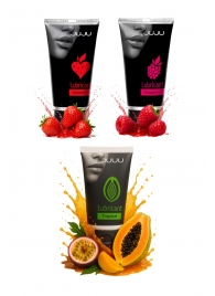 Набор из 3 съедобных лубрикантов JUJU (клубника, малина, тропические фрукты) - JuJu - купить с доставкой в Новочеркасске