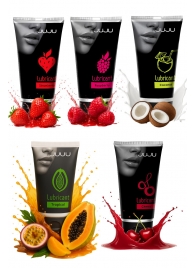 Набор из 5 съедобных лубрикантов JUJU (клубника, малина, тропические фрукты, вишня, кокос) - JuJu - купить с доставкой в Новочеркасске