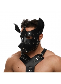 Черная кожаная маска «Собака» - Crazy Handmade - купить с доставкой в Новочеркасске