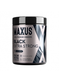 Черные утолщенные презервативы MAXUS Extra Strong с железным кейсом - 15 шт. - Maxus - купить с доставкой в Новочеркасске