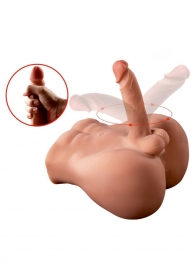 Телесный мужской торс с вибрацией и возвратно-поступательными движениями Bartlett - SHEQU