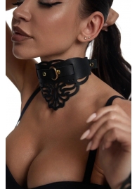 Фигурный чокер с узорами и золотистой фурнитурой - Crazy Handmade - купить с доставкой в Новочеркасске