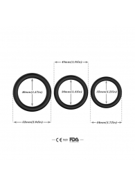 Набор из 3 черных эрекционных колец Stay Hard - Boys of Toys - в Новочеркасске купить с доставкой