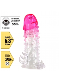 Прозрачно-розовая насадка на пенис Wilford - 13,5 см. - Baile - в Новочеркасске купить с доставкой