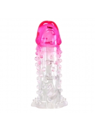 Прозрачно-розовая насадка на пенис Wilford - 13,5 см. - Baile - в Новочеркасске купить с доставкой