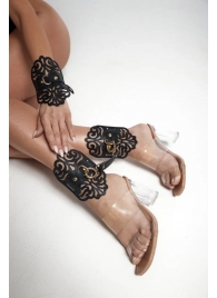 Черный фигурные оковы с золотистой фурнитурой - Crazy Handmade - купить с доставкой в Новочеркасске