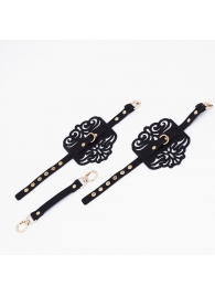 Черный фигурные оковы с золотистой фурнитурой - Crazy Handmade - купить с доставкой в Новочеркасске