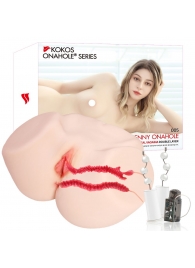 Мастурбатор-полуторс с двойным слоем материала и вибрацией Jenny Onahole Real Vagina - KOKOS - в Новочеркасске купить с доставкой