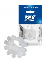 Эластичное эрекционное кольцо с двумя рядами шариков - Sex Expert - в Новочеркасске купить с доставкой