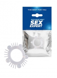 Эластичное эрекционное кольцо с шишечками и шипами - Sex Expert - в Новочеркасске купить с доставкой