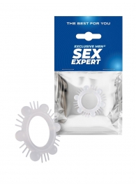 Эластичное эрекционное кольцо с шипиками и шариками - Sex Expert - в Новочеркасске купить с доставкой