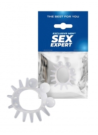 Эластичное эрекционное кольцо с шариками и лучами - Sex Expert - в Новочеркасске купить с доставкой
