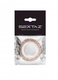 Эрекционное кольцо с бежевыми «ресничками» - Sextaz - в Новочеркасске купить с доставкой
