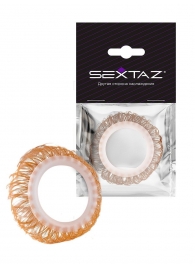 Эрекционное кольцо с бежевыми «ресничками» - Sextaz - в Новочеркасске купить с доставкой