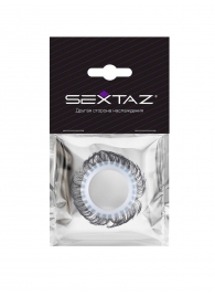 Эластичное эрекционное колечко с черными «ресничками» - Sextaz - в Новочеркасске купить с доставкой
