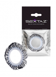Эластичное эрекционное колечко с черными «ресничками» - Sextaz - в Новочеркасске купить с доставкой