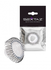 Эластичное эрекционное кольцо с длинными черными «ресничками» - Sextaz - в Новочеркасске купить с доставкой