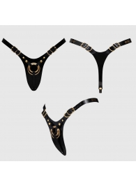 Черный пояс для фиксации насадок Strap-On-Me Leatherette Harness Fabulous - Strap-on-me - купить с доставкой в Новочеркасске
