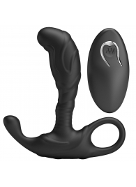 Черный изогнутый массажёр простаты с вибрацией и пультом ДУ - Baile - в Новочеркасске купить с доставкой