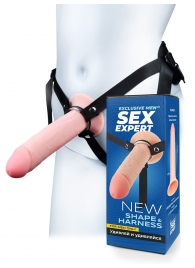 Мужской полый страпон на регулируемых ремешках - 22 см. - Sex Expert - купить с доставкой в Новочеркасске