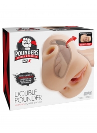 Телесный мастурбатор с вибрацией Double Pounder Vibrating Squeeze Stroker - Pipedream - в Новочеркасске купить с доставкой