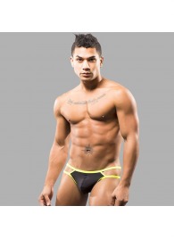 Черные мужские трусы-стринги с 2 боковыми бретелями - Romeo Rossi купить с доставкой