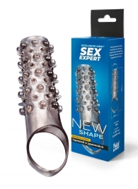 Дымчатая насадка на пенис с шипами и выпуклостями - 12 см. - Sex Expert - в Новочеркасске купить с доставкой