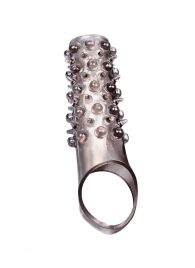 Дымчатая насадка на пенис с шипами и выпуклостями - 12 см. - Sex Expert - в Новочеркасске купить с доставкой