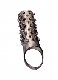 Дымчатая насадка на пенис с шипами и выпуклостями - 12,5 см. - Sex Expert - в Новочеркасске купить с доставкой