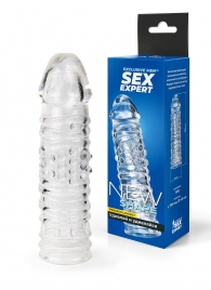 Прозрачная закрытая насадка на пенис - 17 см. - Sex Expert - в Новочеркасске купить с доставкой