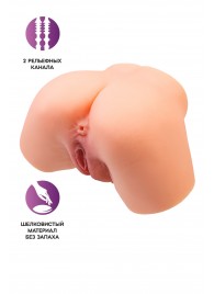 Телесный реалистичный мастурбатор-полуторс с 2 любовными входами - No Name - в Новочеркасске купить с доставкой