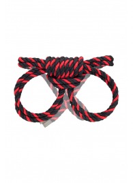 Черно-красные наручники-оковы ’’Узел-омега’’ из хлопковой веревки - Pecado - купить с доставкой в Новочеркасске
