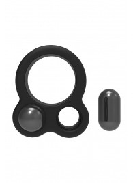 Черное эрекционное кольцо с утяжелителями Cockring Dual Weight - Dream Toys - в Новочеркасске купить с доставкой