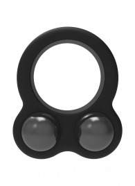 Черное эрекционное кольцо с утяжелителями Cockring Dual Weight - Dream Toys - в Новочеркасске купить с доставкой