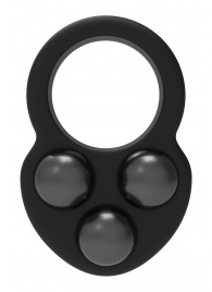 Черное эрекционное кольцо с утяжелителями - Dream Toys - в Новочеркасске купить с доставкой