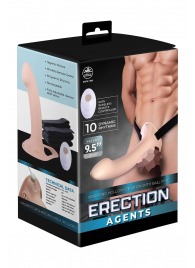 Телесный полый страпон с вибрацией Erection Agents - 24,1 см. - NMC - купить с доставкой в Новочеркасске