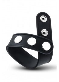 Черное эрекционное кольцо на кнопках - Blush Novelties - в Новочеркасске купить с доставкой